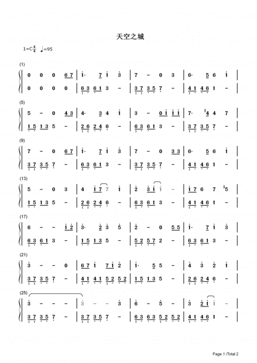 天空之城超简单版本双手简谱.pdf