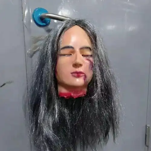 梦泡万圣节吊头酒吧鬼屋恐怖装饰道具密室整蛊断头恶搞人头挂件吊鬼