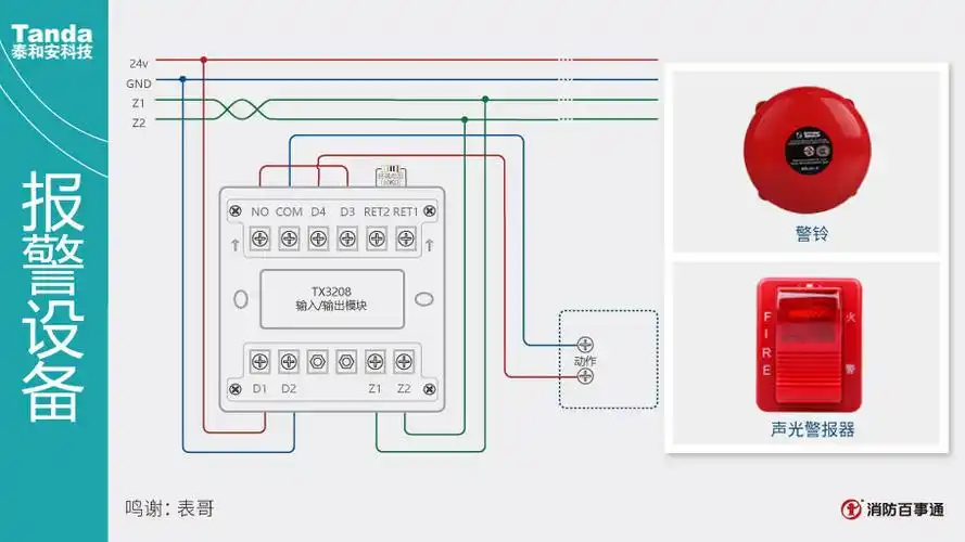泰和安tx3208模块接声光接线图