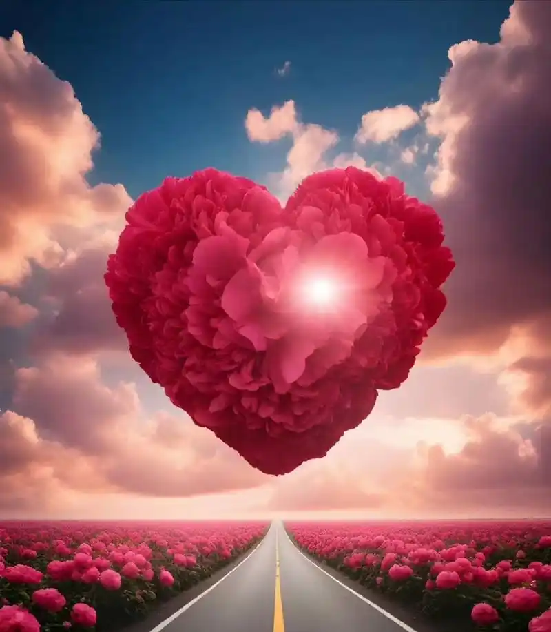 唯美浪漫爱心花海壁纸