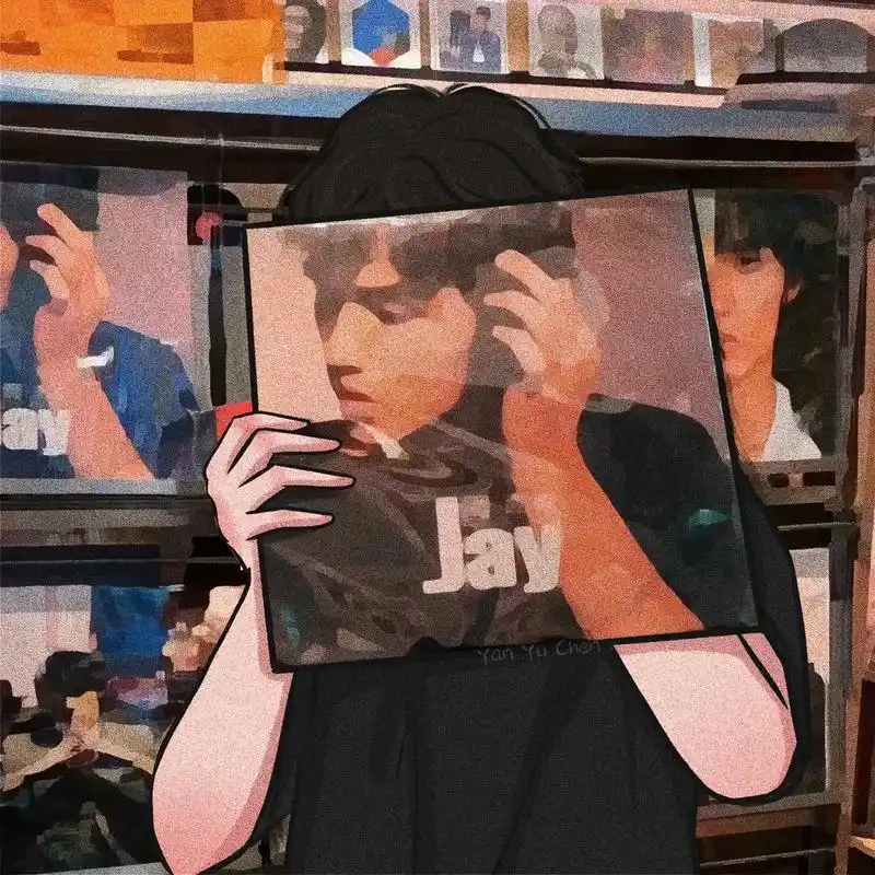 珍惜一切,就算没有拥有 ——周杰伦.#情侣头像 #手绘 #原 - 抖音