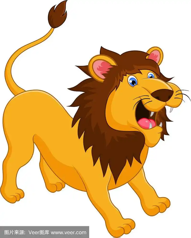 卡通咆哮的狮子