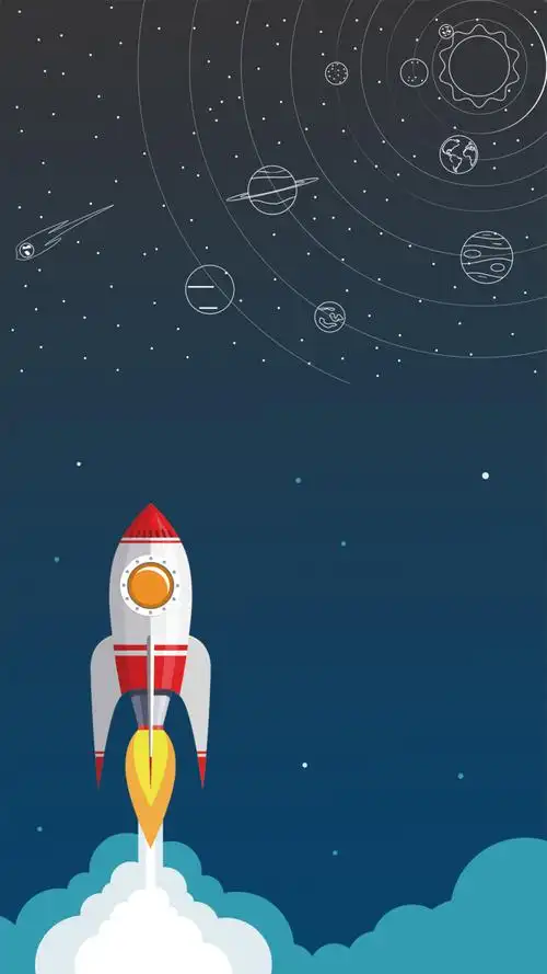 卡通科技节h5分层背景