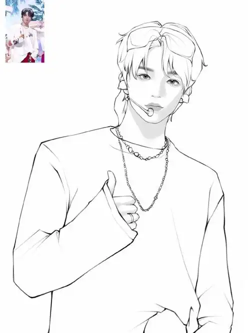 线稿练习1250刘耀文