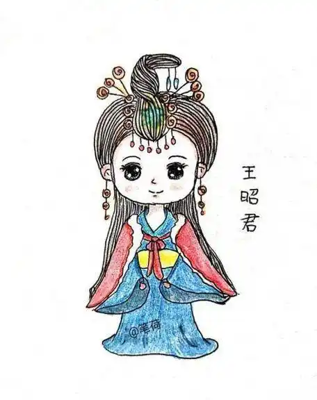 古代四大美女q版简笔画合集