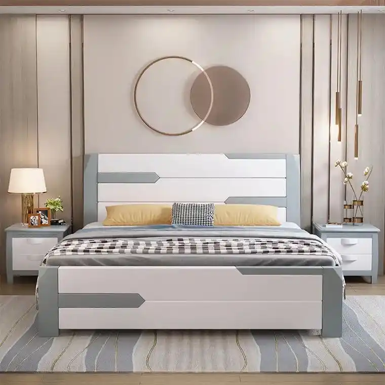 简约现代轻奢实木床1.8米主卧双人床1.5米家用单人 - 抖音