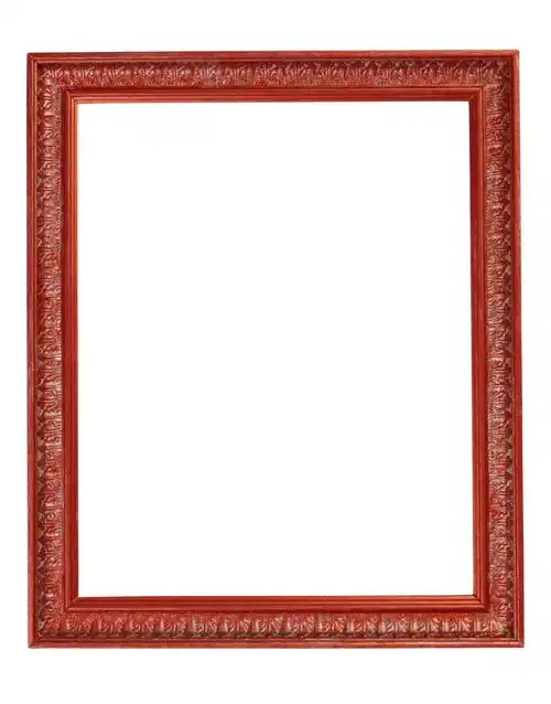 淡褐色复古相框-白色背景