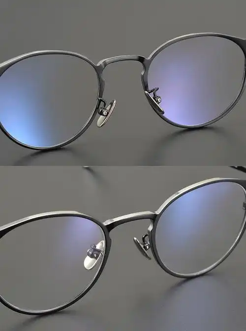 日本复古手工眼镜框余文乐同款超轻纯钛架男女大小脸可配近视黑圆