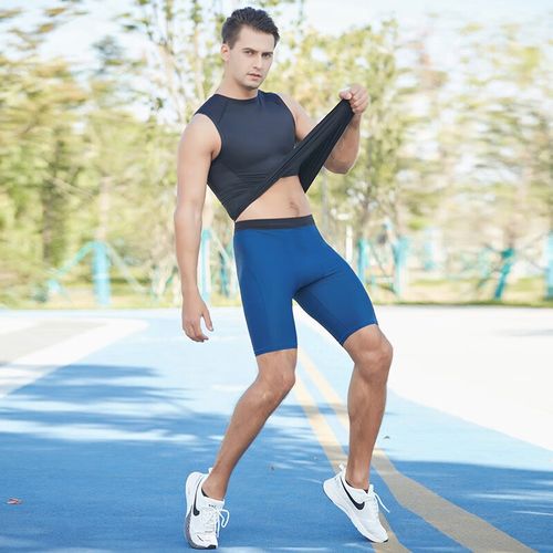 olynsha运动紧身裤男士高弹户外速干跑步健身五分裤瑜伽篮球压缩训练