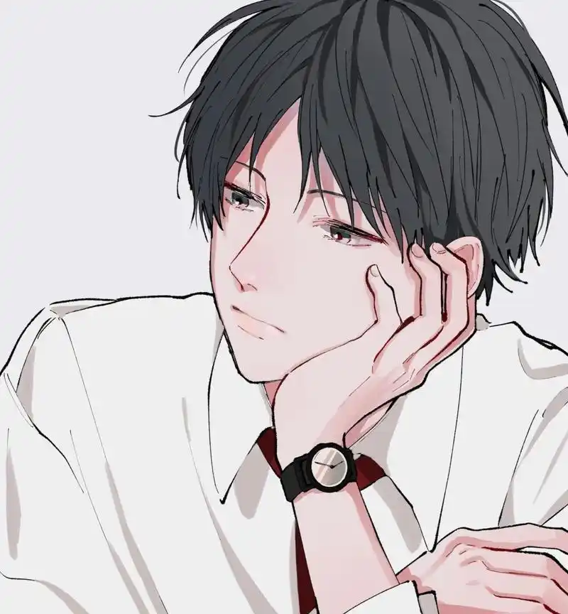 忧郁的手绘男生头像