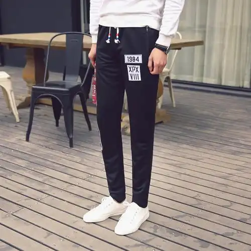 2016秋季休闲裤男韩版男裤子时尚修身小脚哈伦裤青少年学生.