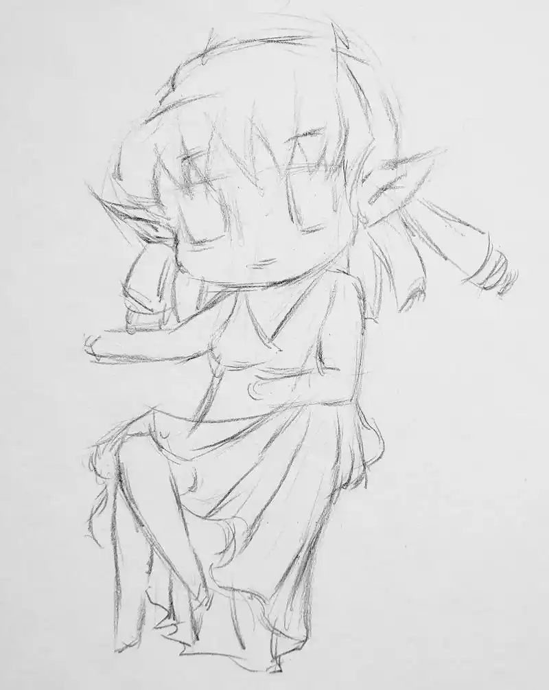 q版动漫人物练习示范步骤#零基础学画画 #素描零基础教学 # - 抖音