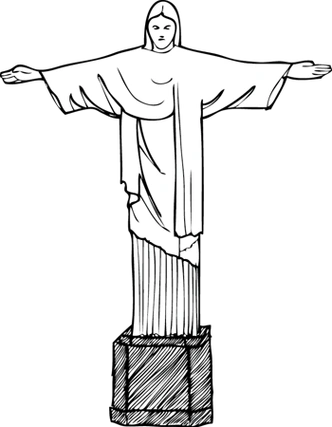 手绘世界名胜古迹线稿