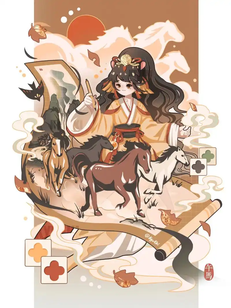 3组十二生肖拟人化古风插图