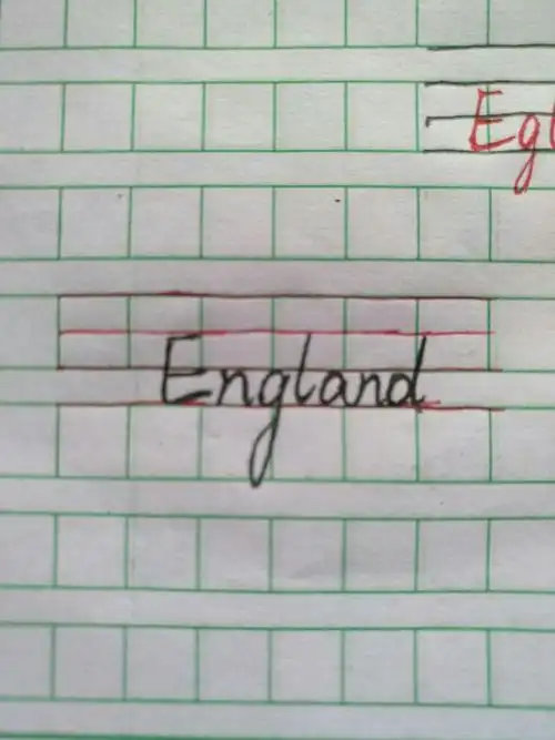 英国的英语用四线格怎么写