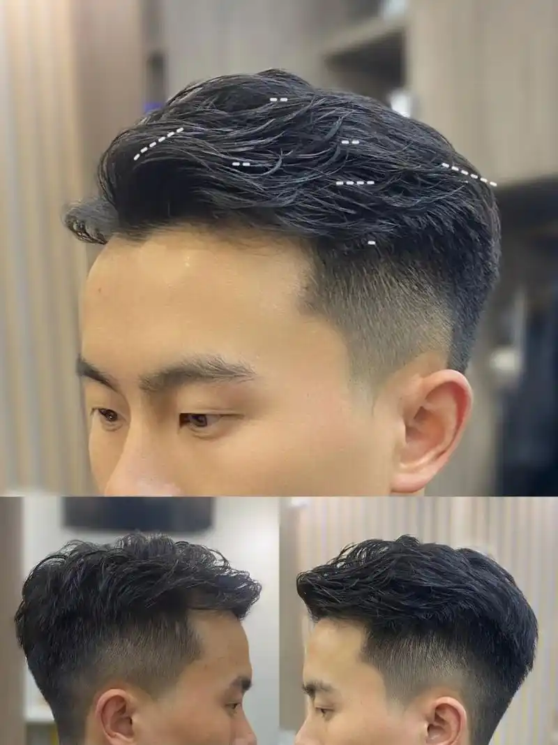 男生纹理烫发:三七侧背 纹理烫能让头发保持自然的同时增加发型的线条