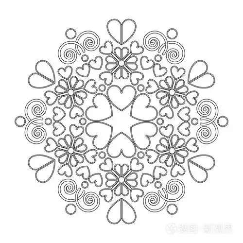 您设计的的圆形图案.可爱的格局与心补充到婚礼或优雅的情人节卡邀请.