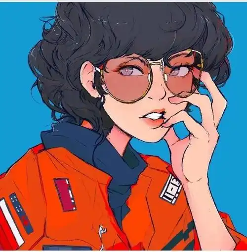 欧美漫风美少女头像插画