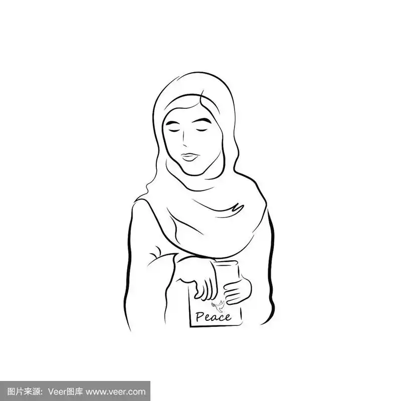 和平的穆斯林女孩