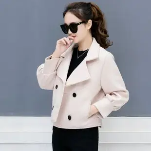 加厚外套女短款2019冬装新款复古港味原宿风秋冬季毛呢子韩版夹克