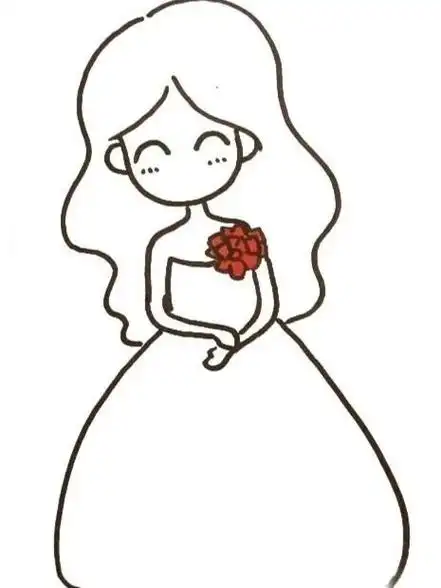 最美的新娘子简笔画