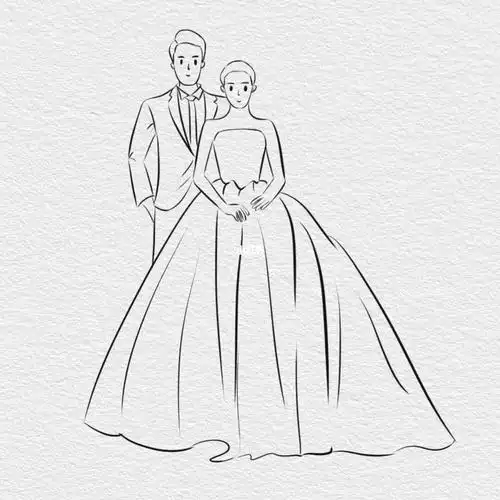 无偿偿手绘婚纱照