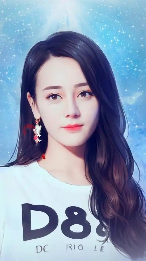 手绘迪丽热巴插画唯美高清手机壁纸