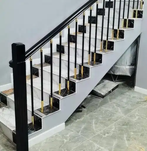 楼梯扶手现代实木铁艺现代轻奢欧式护栏手立柱室内护栏别墅金箍棒