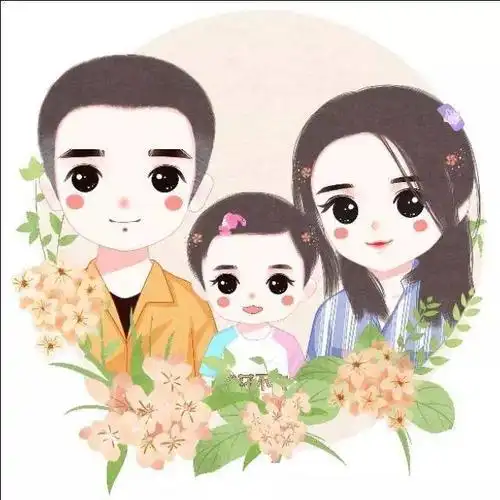 精美一家三口父母儿女微信头像