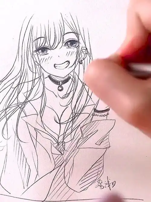 画动漫女生长发