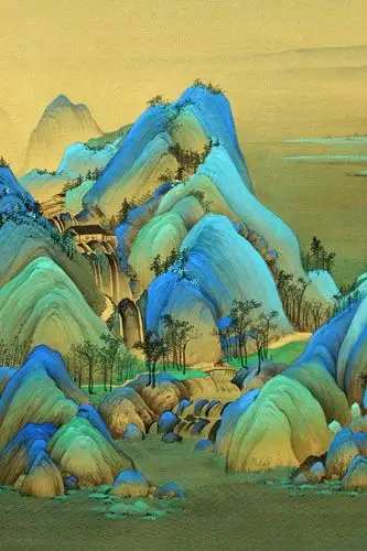 《千里江山图》:宋代名画.