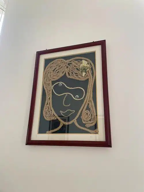 麻绳毛线缠绕画幼儿园装饰画走廊画