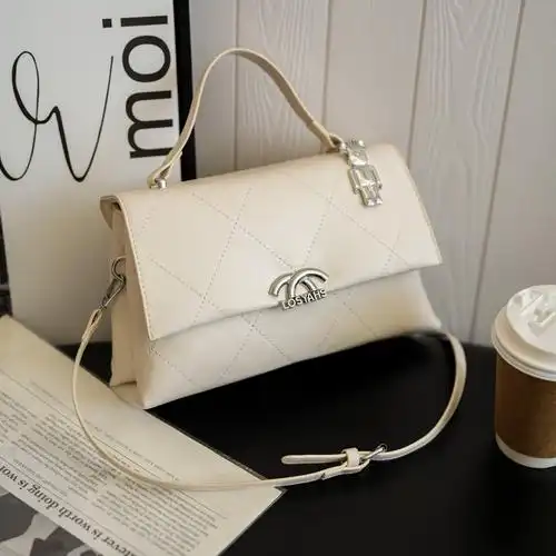 女士包包2024新款潮高级感时尚轻奢小众手提包菱格绣线单肩斜挎包