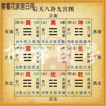 后天八卦九宫图 先天八卦九宫图  八卦象征 九星洛书数装饰画386 后八