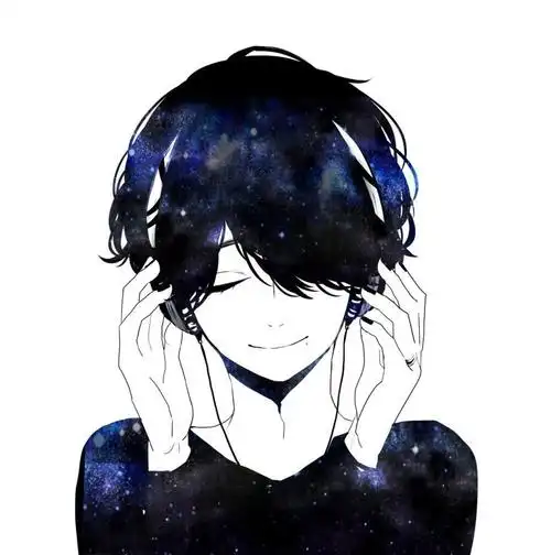 男头,星空,唯美