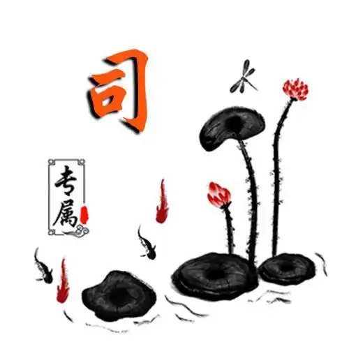 个性简约姓氏头像,笔墨荷花100张