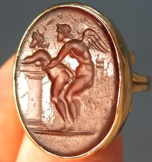 a19thcenturyeroticglassintagliodepictingawingedadultcu