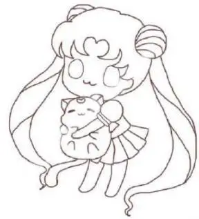 可爱卡通女生简笔画q版