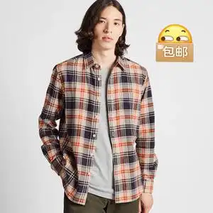 优衣库 井柏然同款法兰绒格子衬衫421199