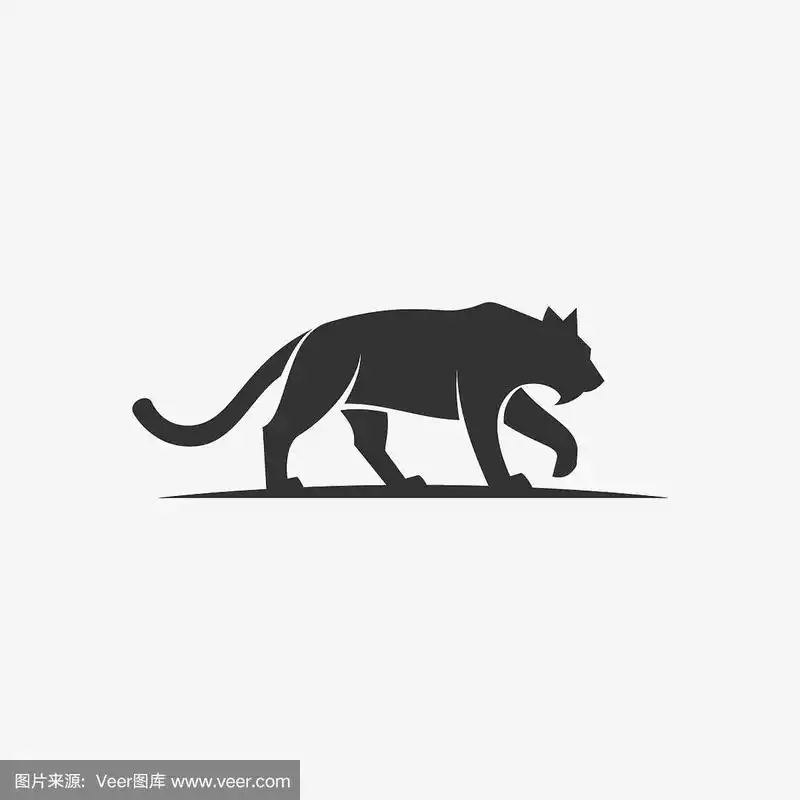 矢量插图范围老虎剪影风格.