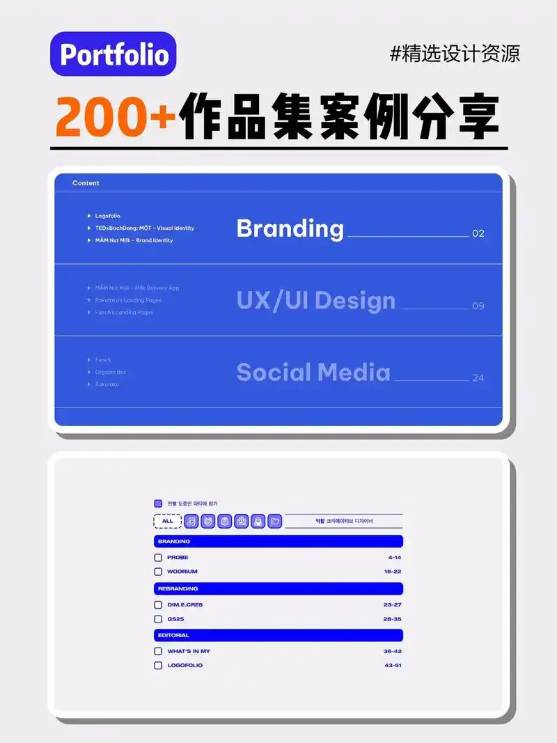 9610套作品集目录页设计分享6015.#设计师 #作品集 #平 - 抖音