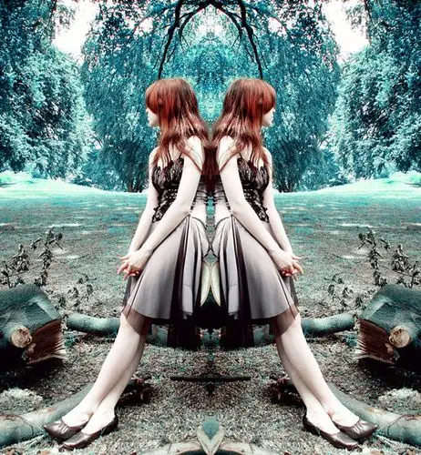 运用美图秀秀镜像合成图像打造唯美双生花