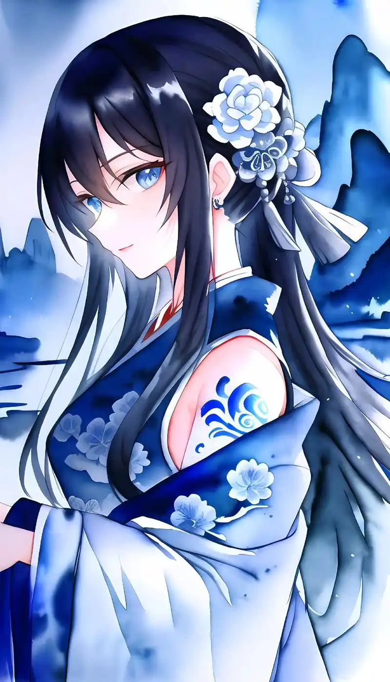 古风水墨二次元汉服小姐姐百媚生,诠 - 抖音