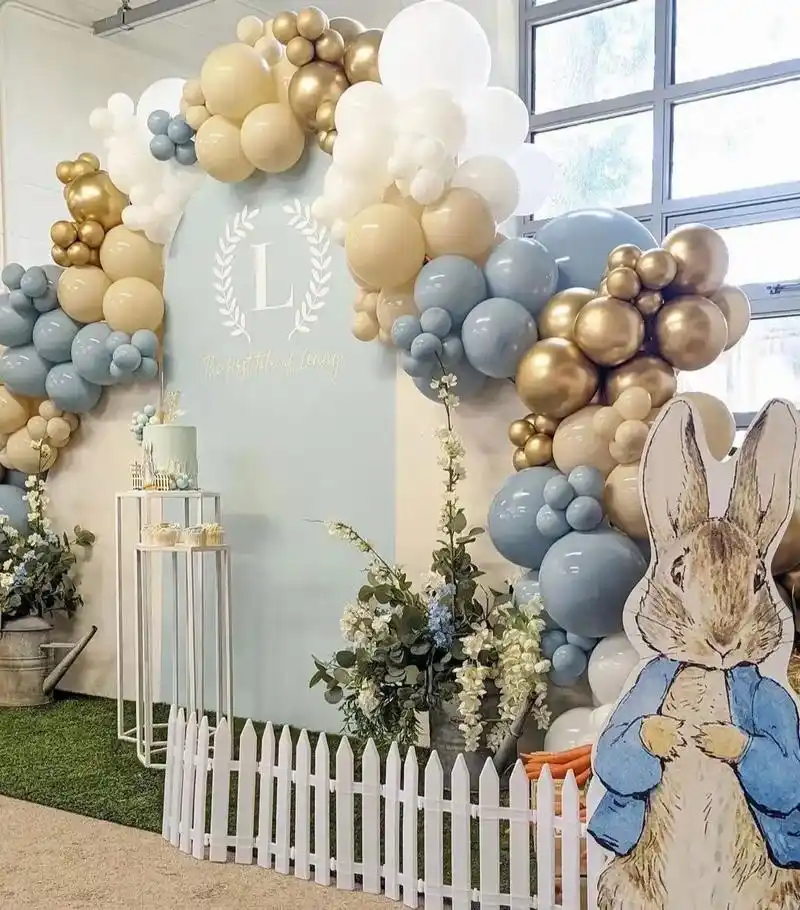 宝宝生日宴气球布置.今天是一个宝宝周岁宴,男宝很活泼,妈妈选 - 抖音