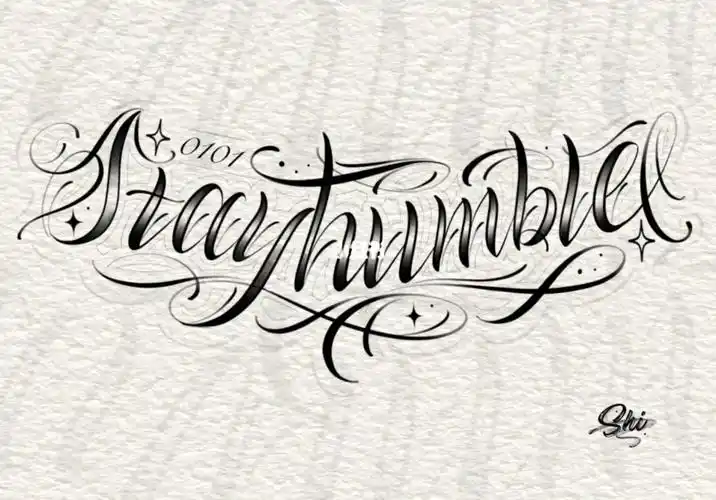 成都纹身奇卡诺花体字