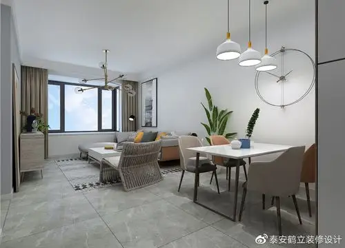 泰安开元盛世·硕园105平现代简约风装修效果图赏析|清清爽爽的生活