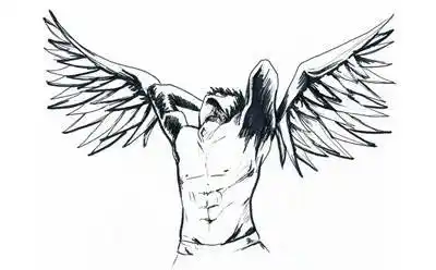 52张高清堕落天使纹身手稿图片