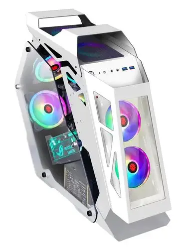 玩嘉小咖 白色机箱2019年最火机箱;双侧钢化玻璃;不可装大板