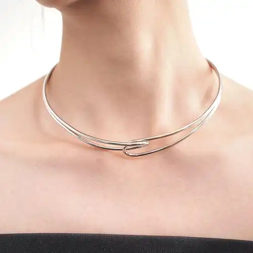 爆款欧美时尚流行配饰 简约气质女士几何大金属项圈首饰