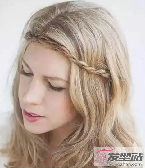 简单的额前编发发型时尚编法减龄不单调